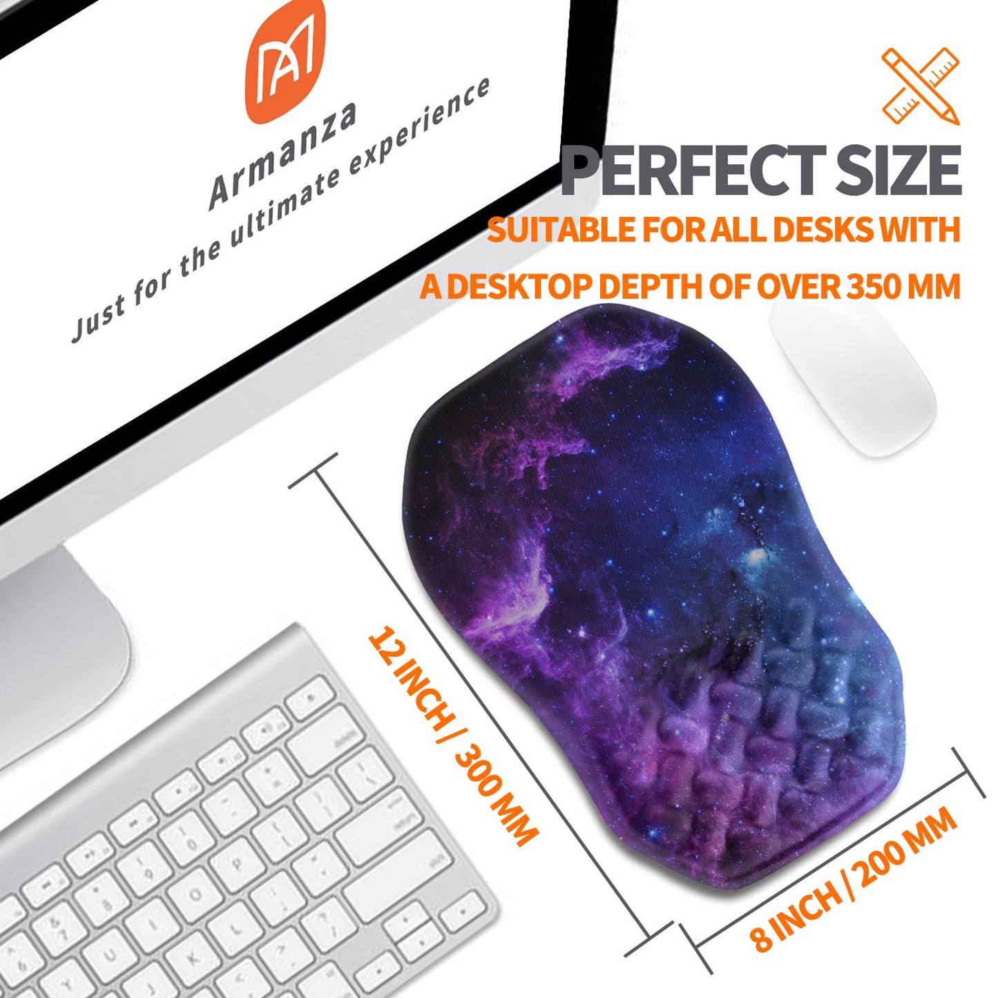 Armanza Ergonomic Slope Mouse Pad Wrist Support, Wrist Rest Mousepad for Carpal Tunnel Pain Relief