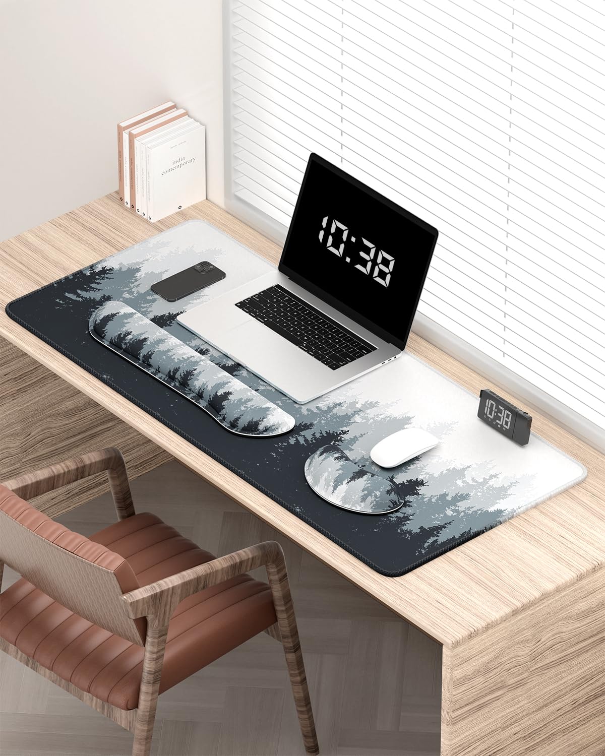 Auhoahsil Large Mouse Pad with Wrist Rests for Keyboard & Mouse, Thick Soft Ergonomic Memory Foam