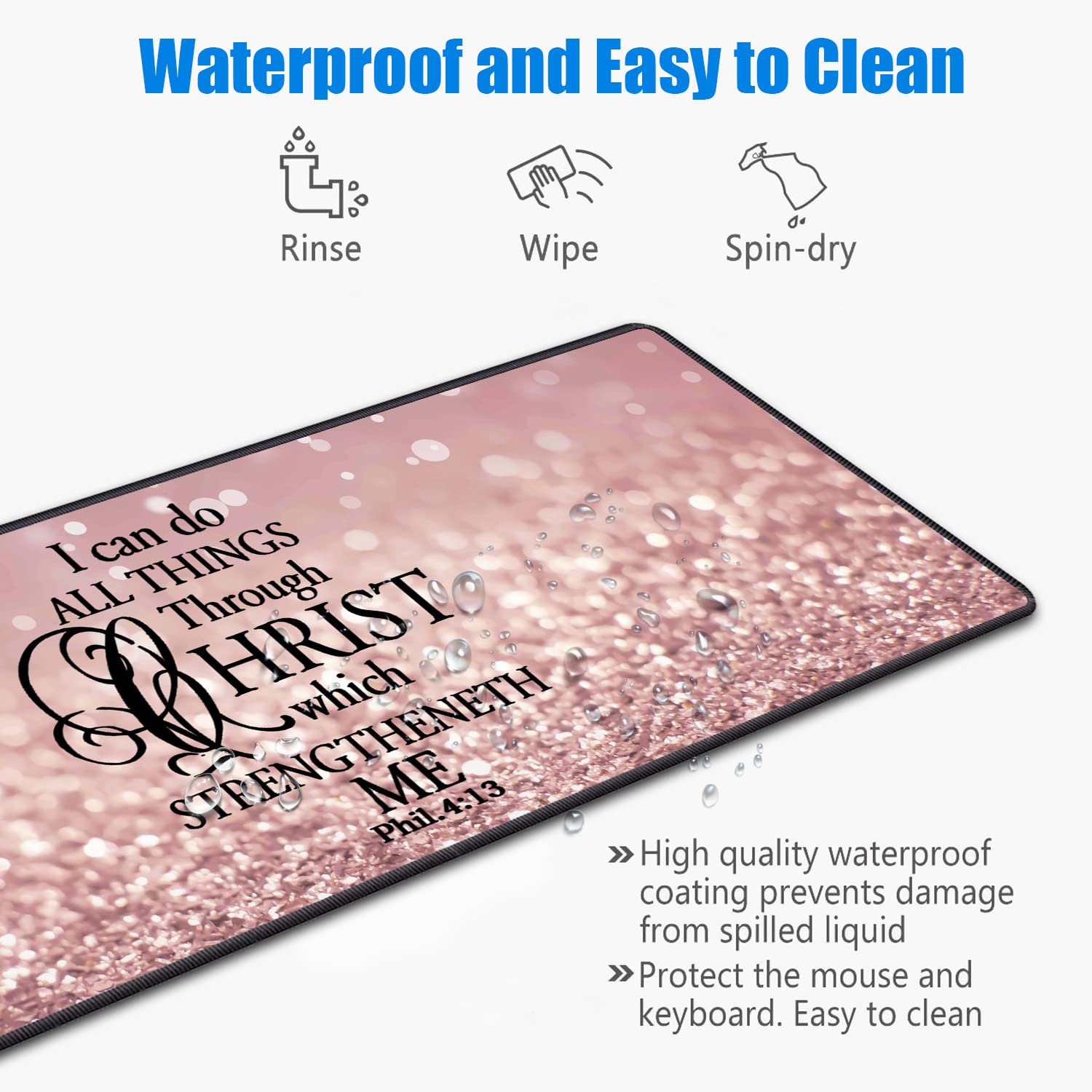 Desk Pad Mat Gaming Mouse Pads with Coasters, 31.5"x 11.8" XXL Large Gaming Mouse Mat Desk Pad with