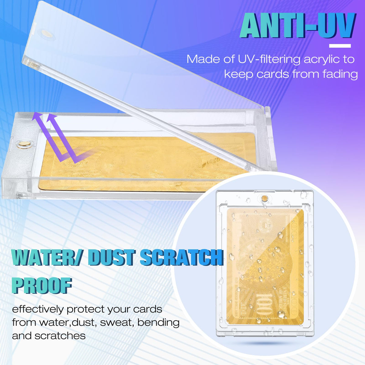SATINIOR 20 Pcs Clear 260 Pt Magnetic Card Holders for Trading Cards