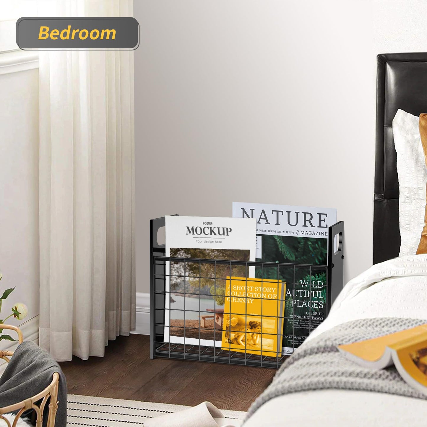 Cedwnuer Magazine Rack, Magazine Holder for Desktop and Home Office, Magazine Basket Decorative