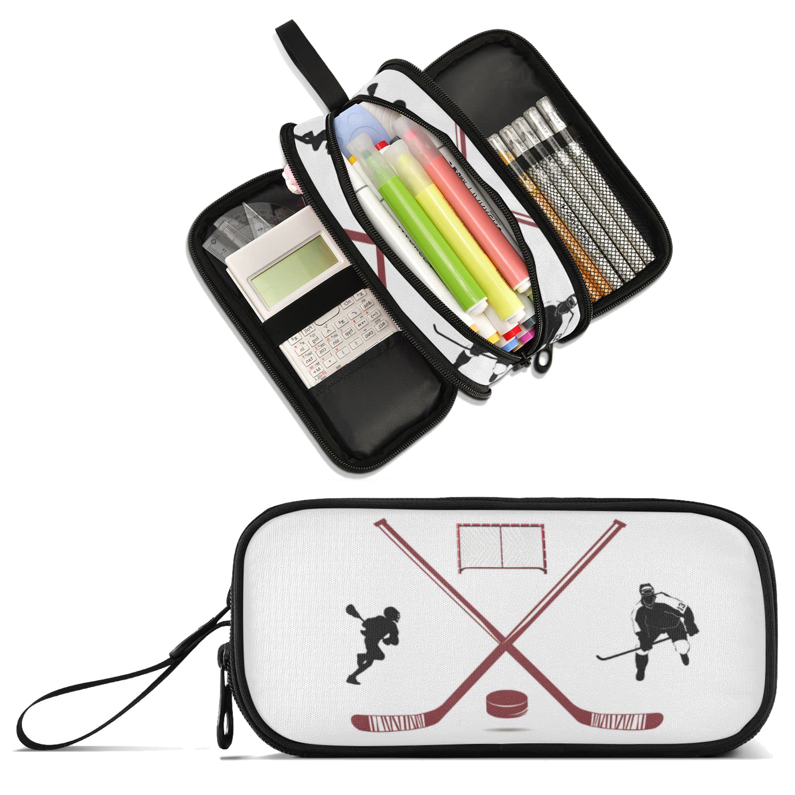 XUWU Hockey Large Capacity Pencil Case Pencil Pouch Pen Box