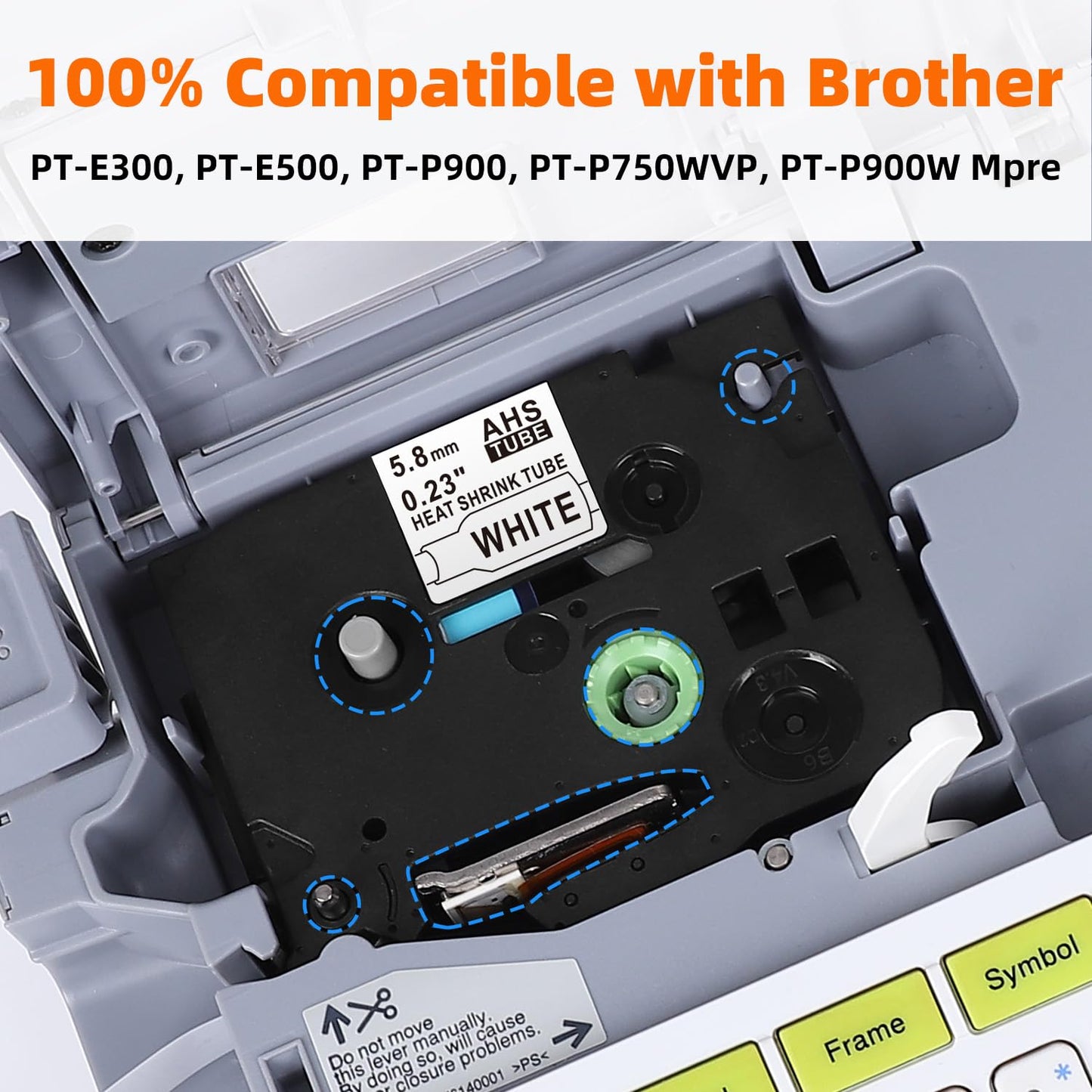 Compatible with Brother PTouch HSe-211 Heat Shrink Tubing Label 0.23" 5.8mm