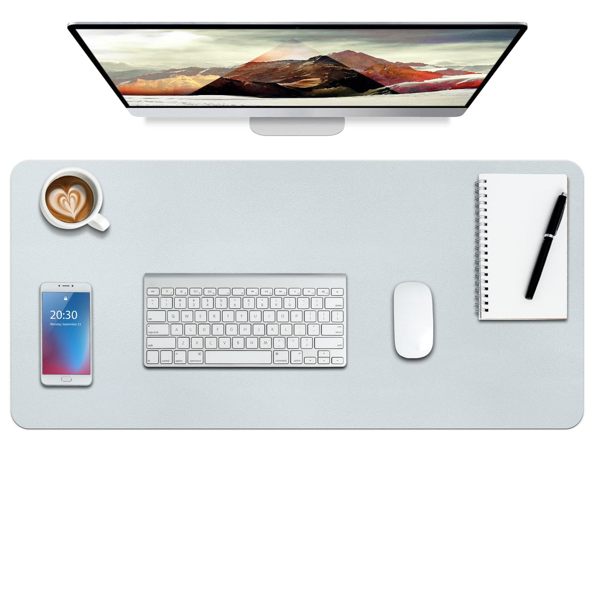 Boutilon Leather Desk Pad Protector,Non-Slip Mouse Pad,Laptop Desk Pad,Office Mouse Mat,Waterproof