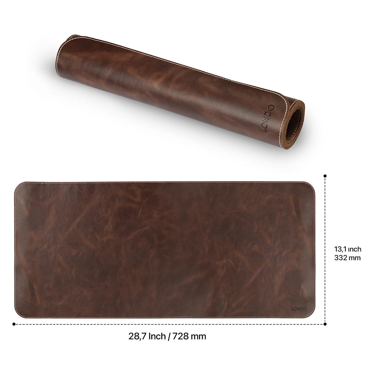 Londo Top Grain Leather Extended Mouse Pad – Large Desk Mat for Office & Gaming, Smooth Writing