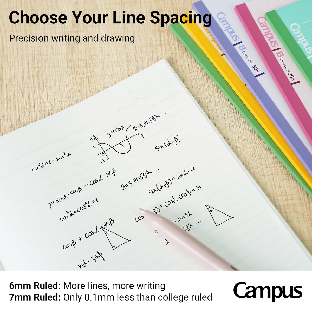 KOKUYO B5 Composition Notebooks, 5 Pack Campus Comp Book with 6mm Ruled