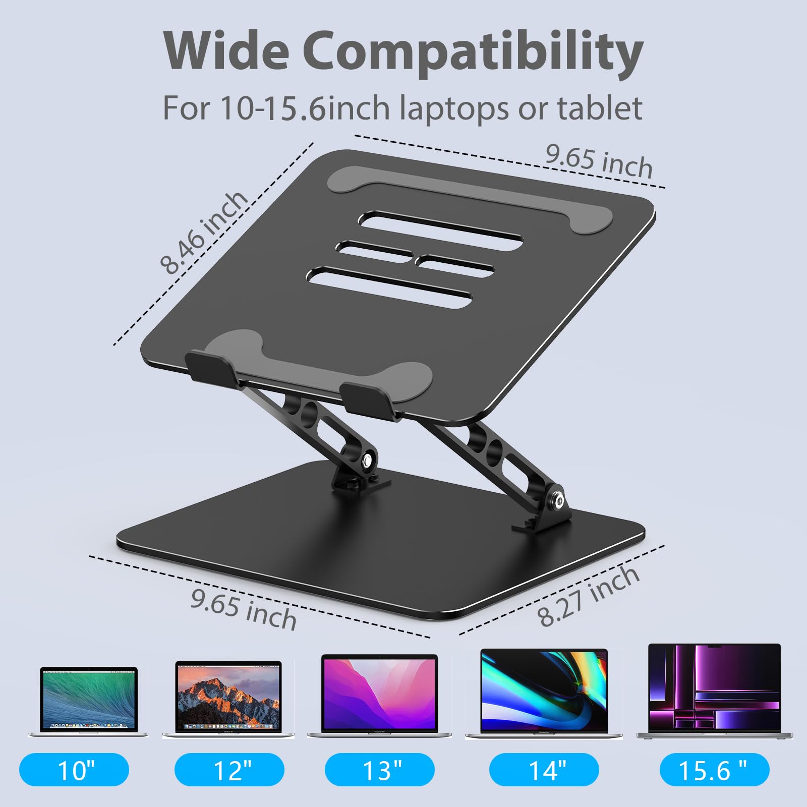 Gogoonike Adjustable Laptop Stand for Desk, Metal Laptop Riser Holder
