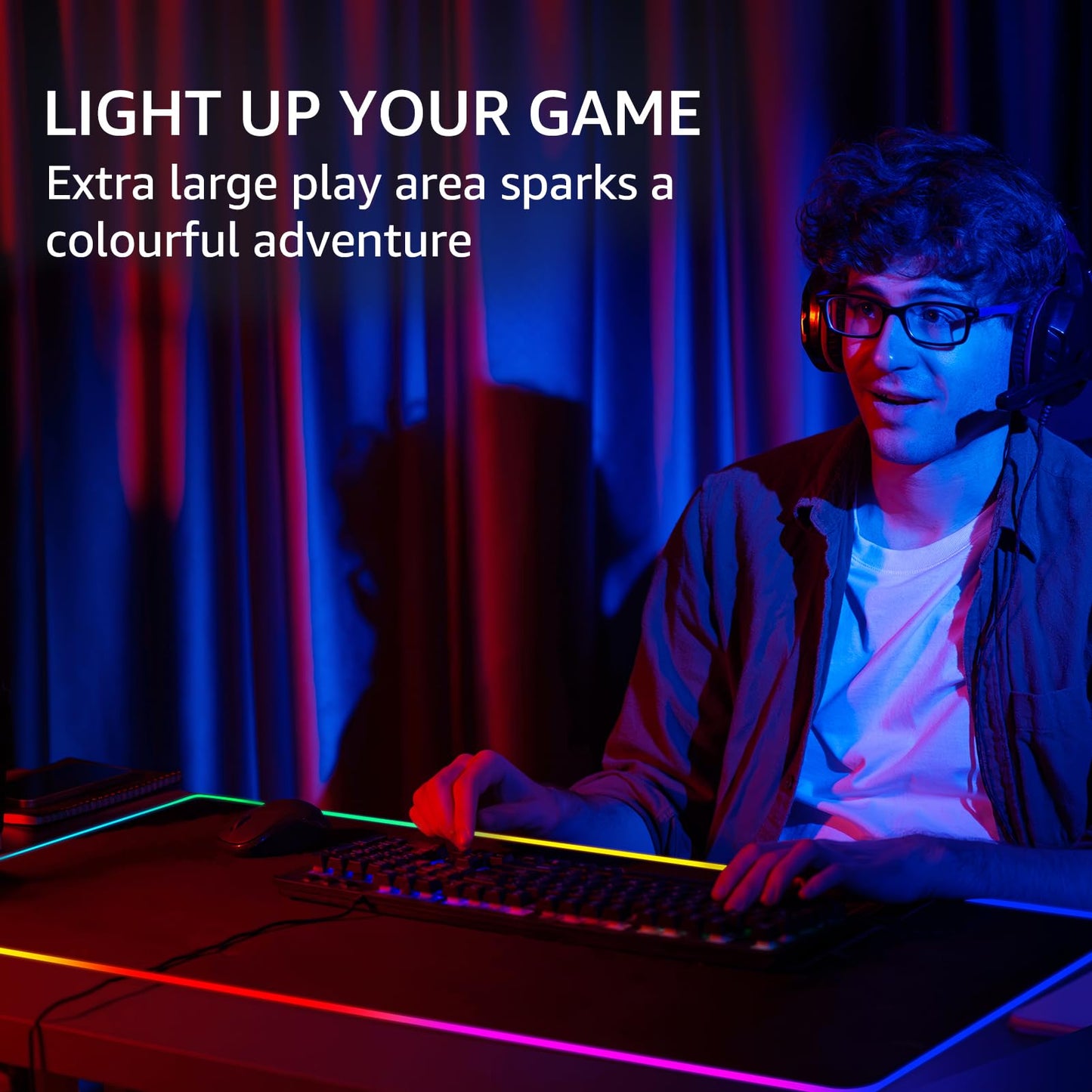 KTRIO RGB Large Gaming Mouse Pad, 35.4 x 15.7 in, RGB Black, XXXL