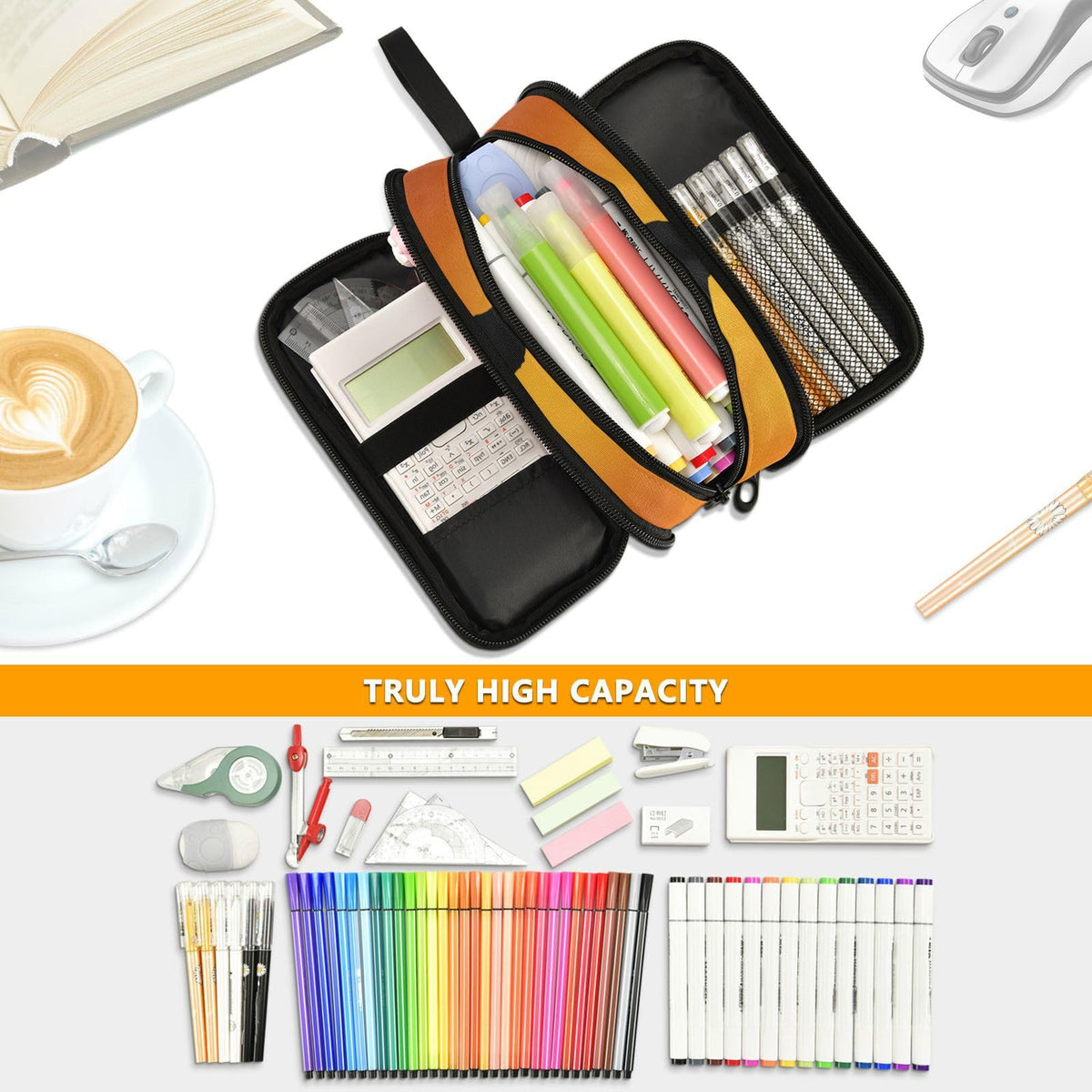 Sletend Pencil Case Basketball Sport 3 Compartments Pencil Pouch