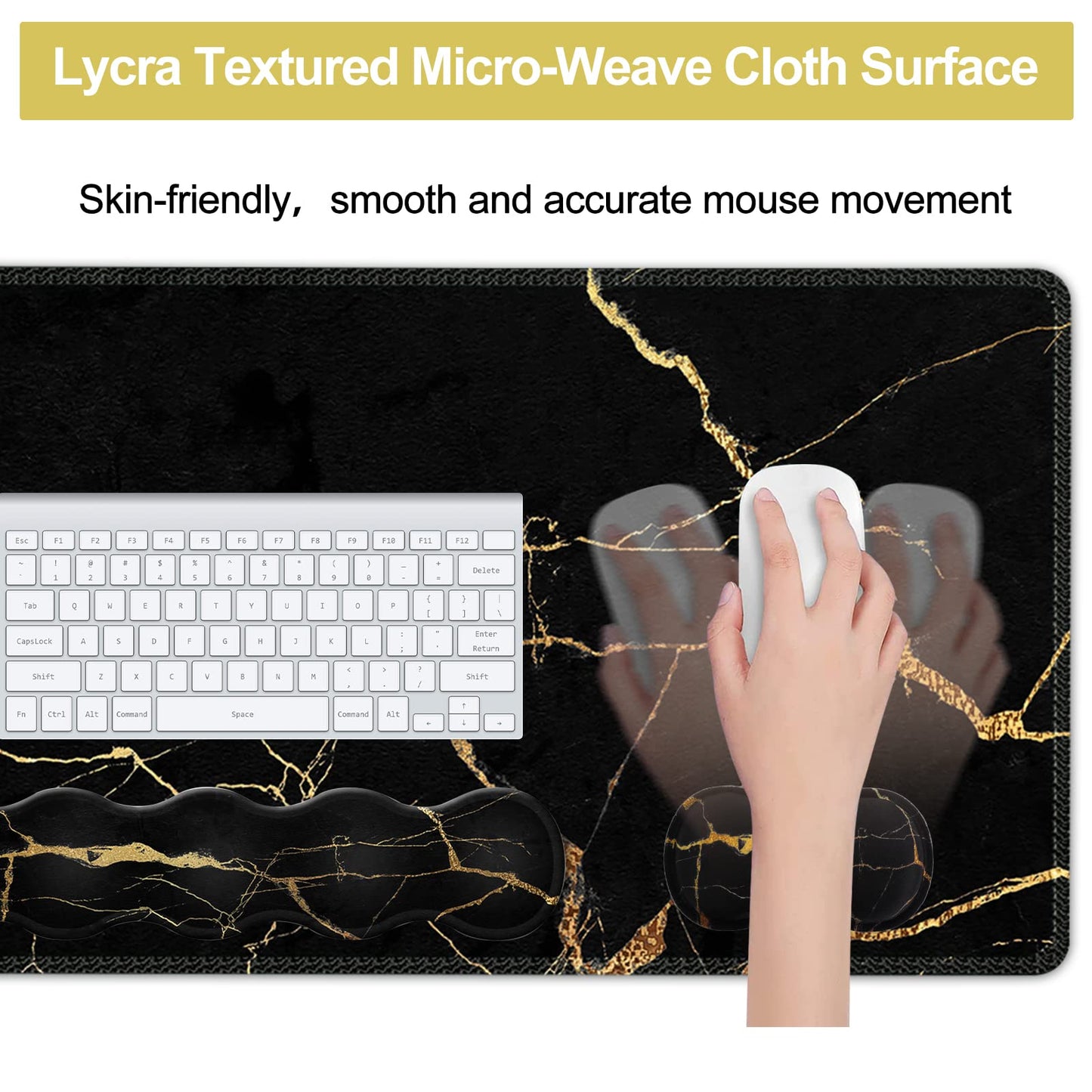 iLeadon Pad Set, Large Gaming Mouse Pad + Keyboard Wrist Rest + Mouse Pad with Wrist Support +