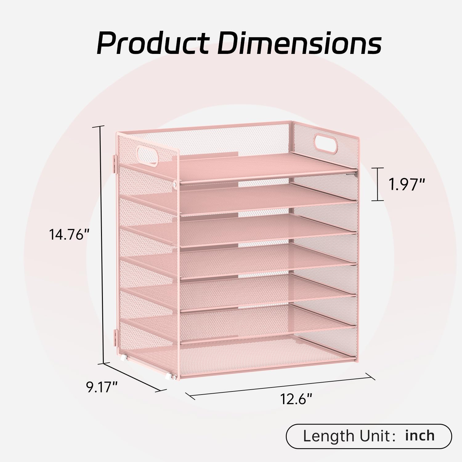 ReePlan 7 Tier Paper Organizer for Desk with Letter Trays & Handle