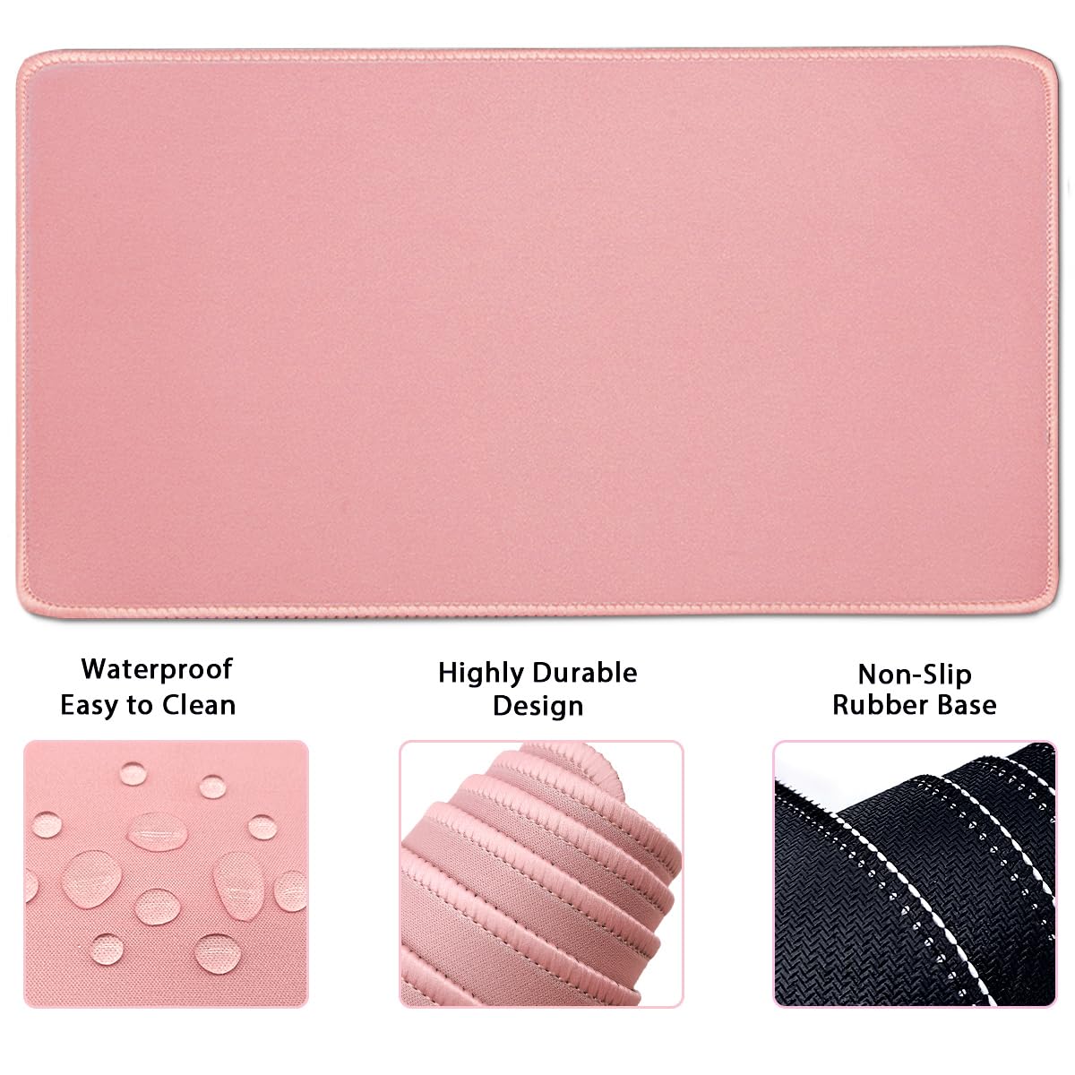 4-in-1 Large Gaming Mouse Pad, Keyboard Wrist Rest Pad & Wrist Support Mousepad Set, Extended Desk