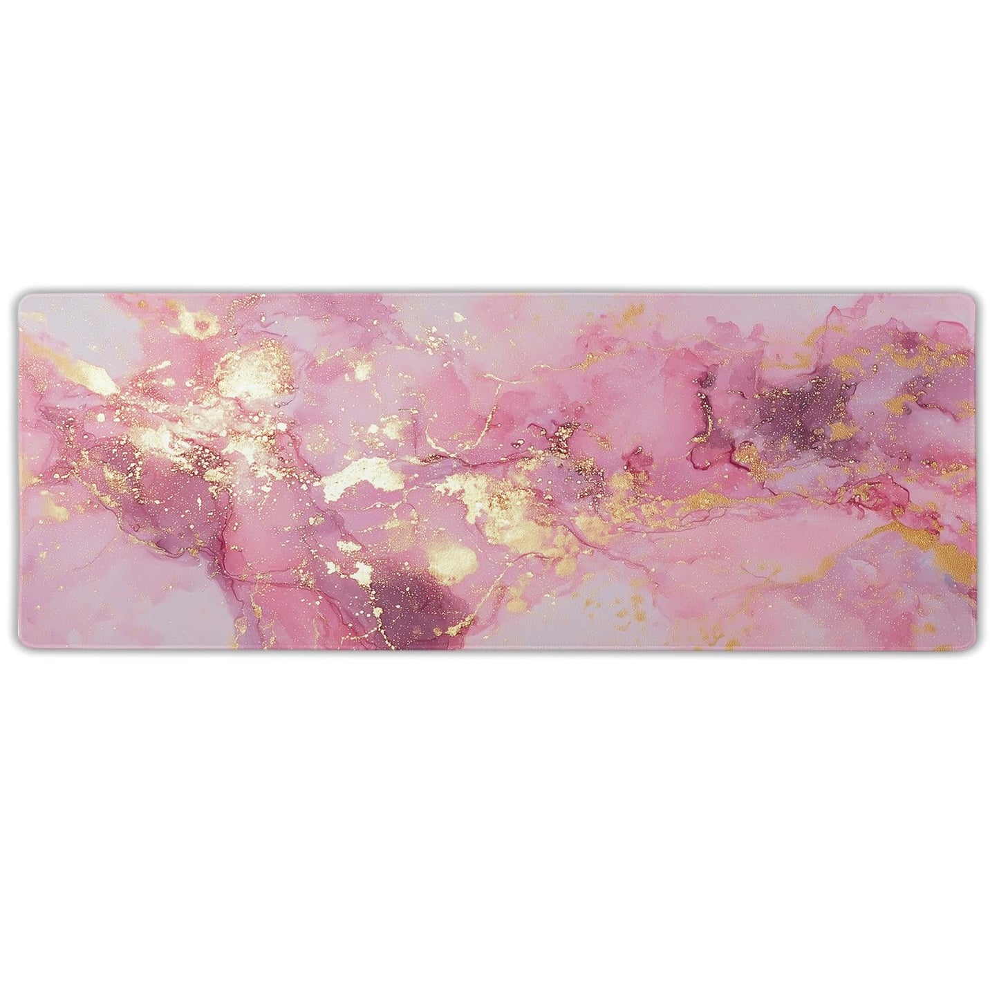 Gold Pink Marble Mouse Pad Extended Large 31.5x11.8in Coquette Kawaii Desk Mat Preppy Trendy
