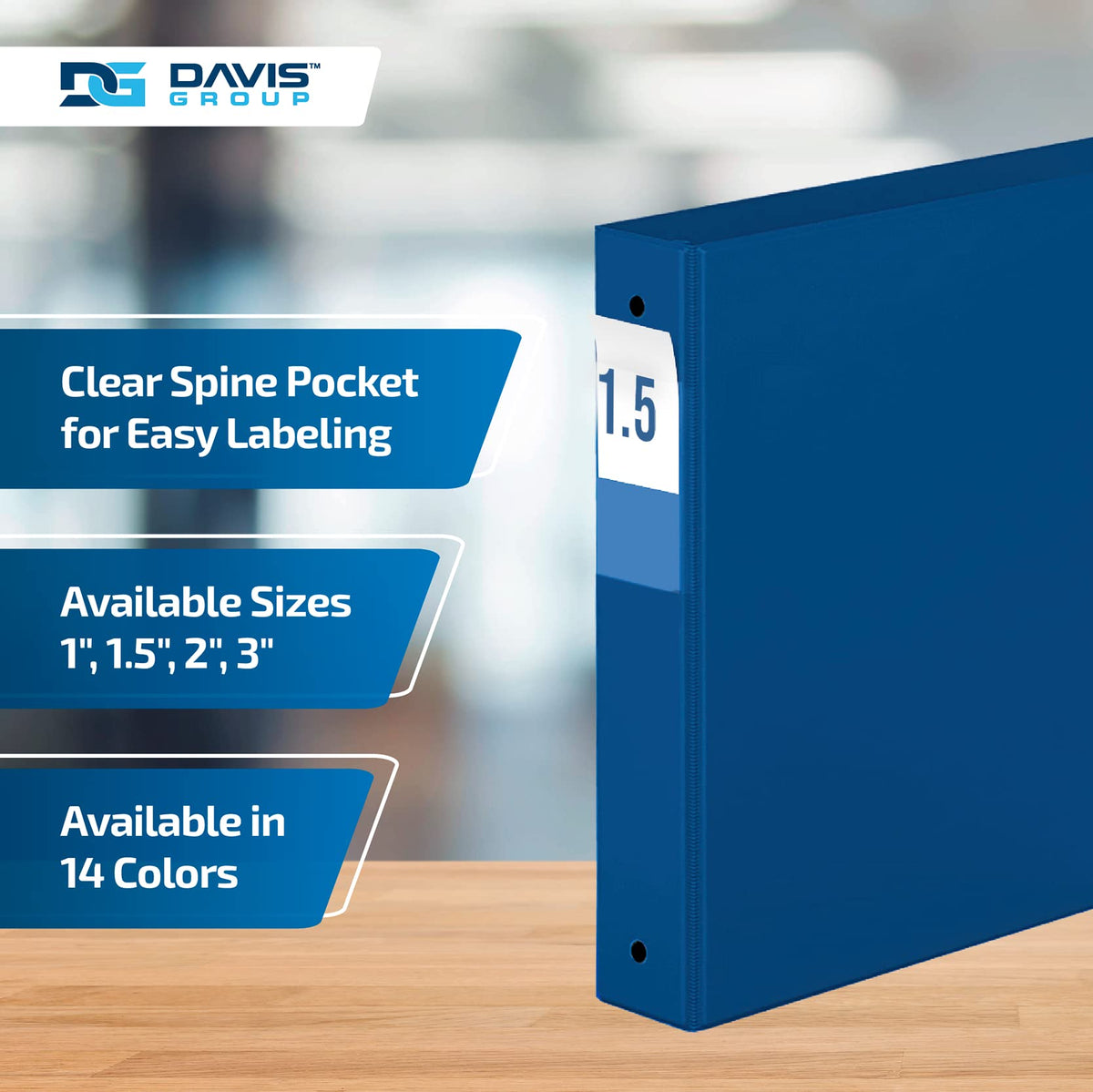 Premium Economy 3-Ring Binder, Spine Label, 1.5" Round Rings Royal Blue 6Pk