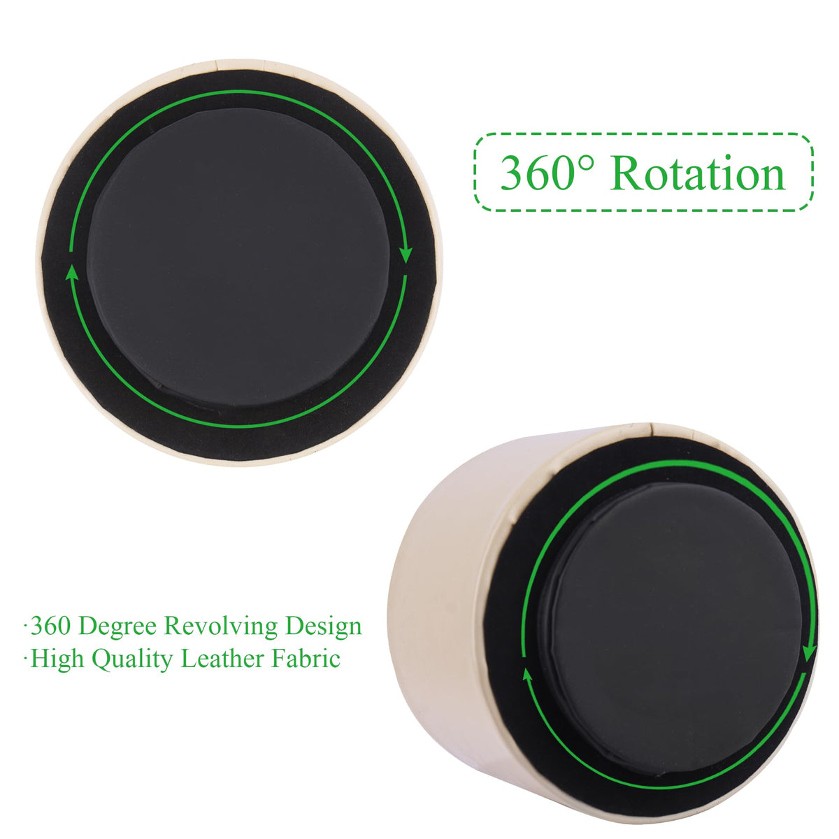 Hennaja Round Leather Art Supply Organizer,Remote Control Holder,360 Degree