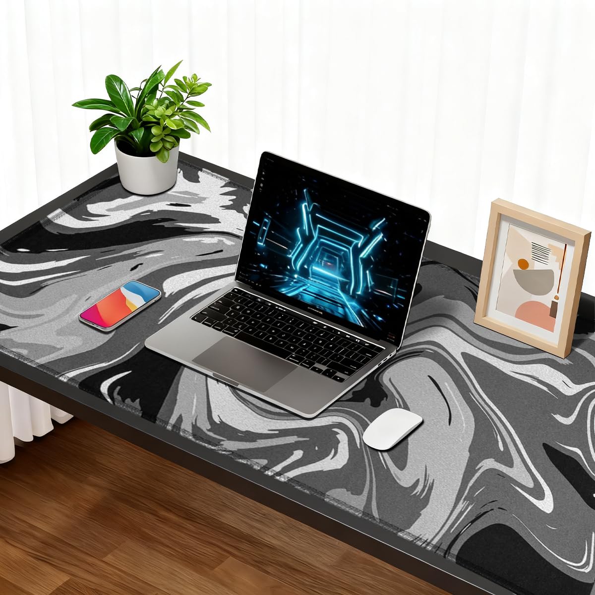 Rcege Large Gaming Mouse Pad Extended Desk Mat with Non Slip Stitched Edge