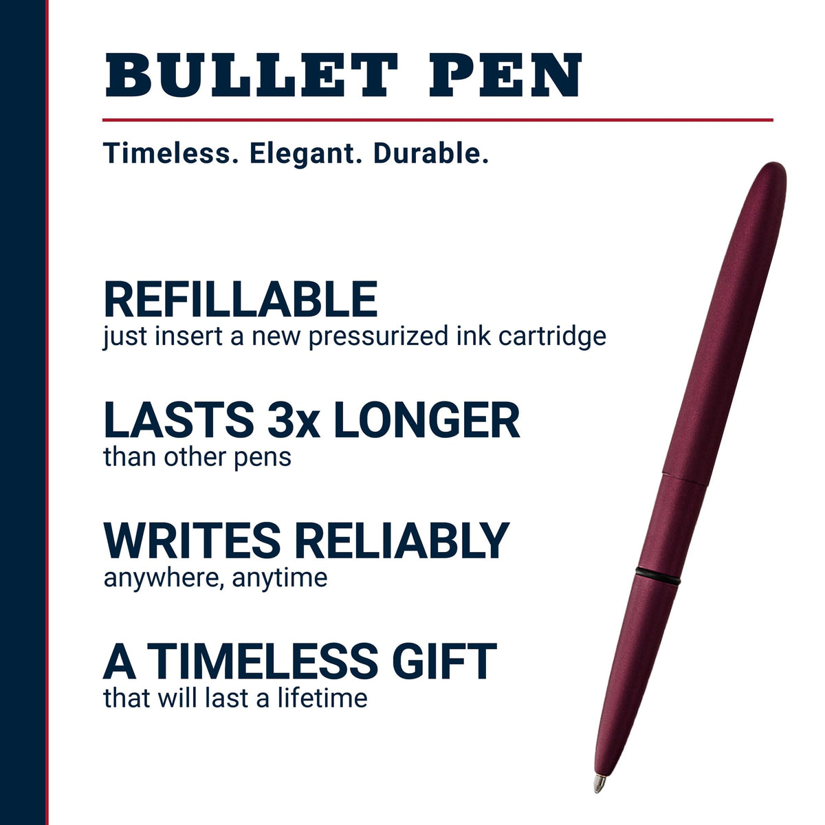 Fisher Space Pen Black Cherry Cerakote Finish Pressurized Ballpoint Pen