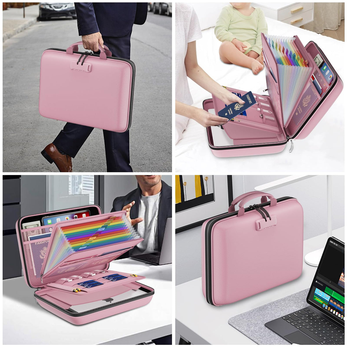 DocSafe Fireproof File Organizer with Lock, Hard-Shell Case Fireproof Document Box with 13 Pocket