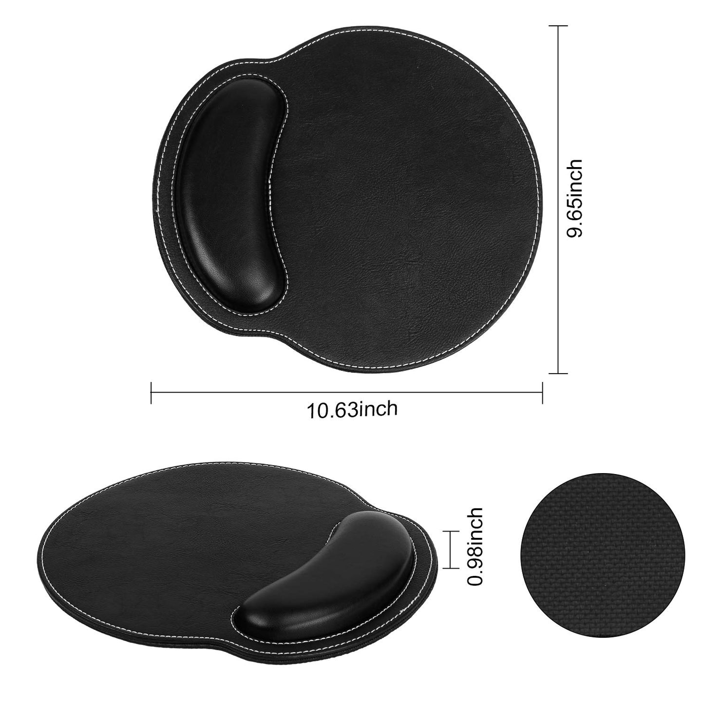RICHEN Ergonomic PU Leather Keyboard Wrist Rest and Mouse Pad with Wrist Support, Memory Foam Set