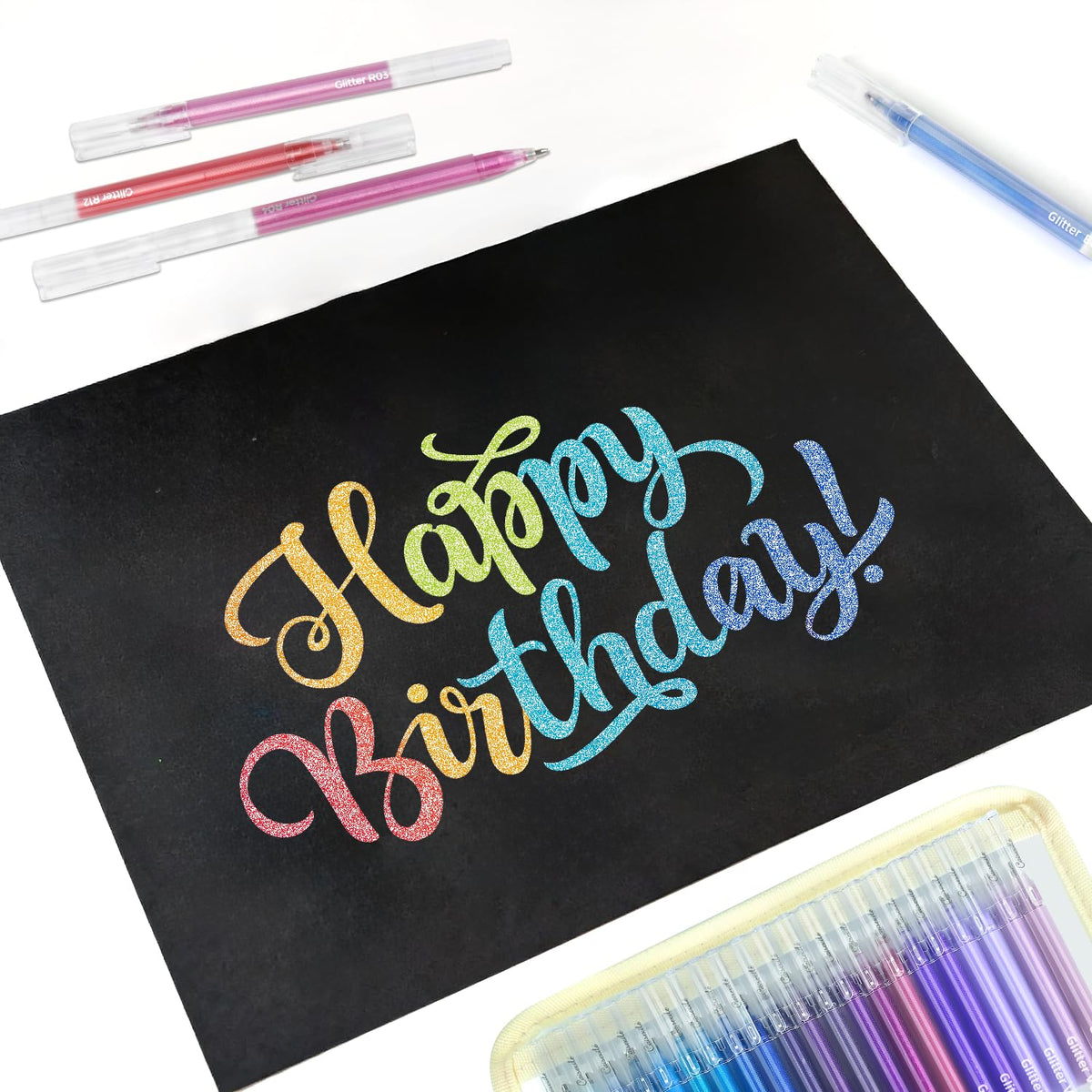 CAISEXILE 80 Colors Glitter Gel Pens Set High-Capacity