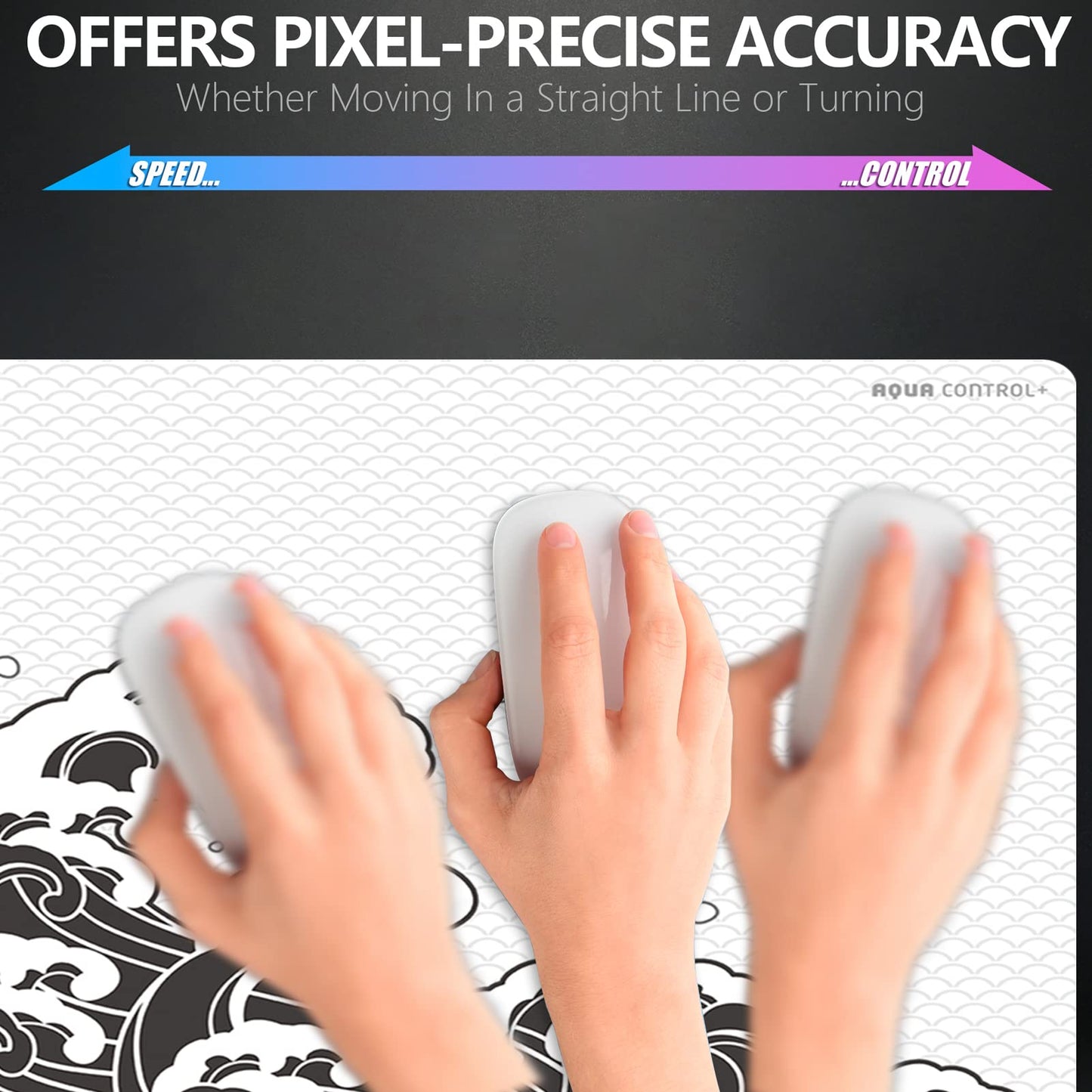 X-Raypad Aqua Control Plus Wave Gaming Mouse Pad, Ultra-High Precision Mouse Pad with Perfect Speed