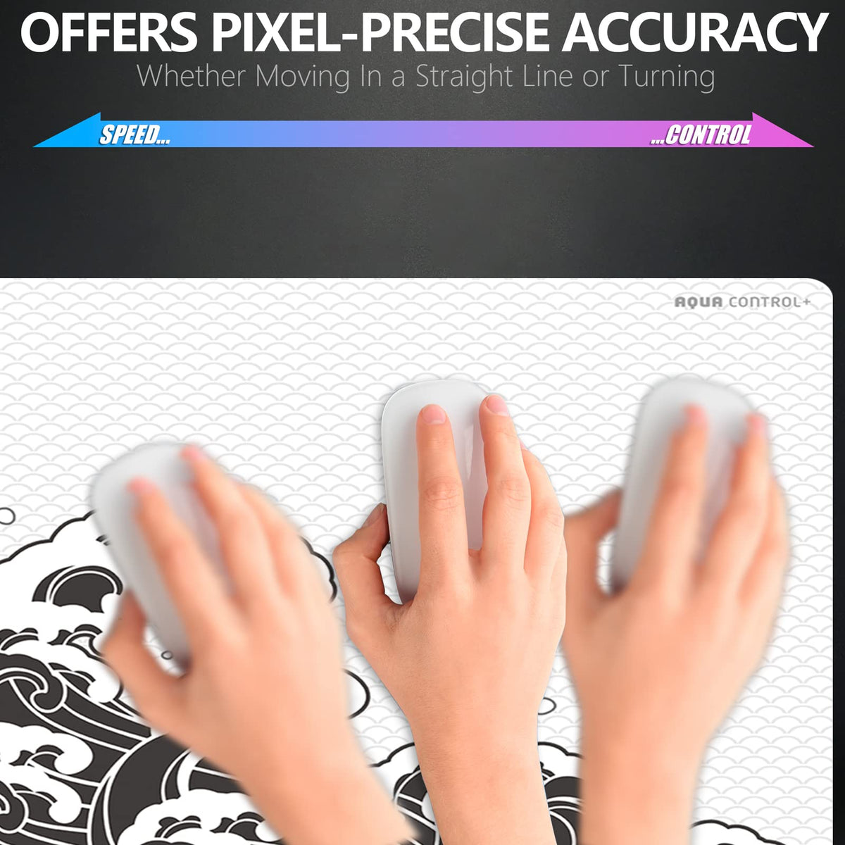 X-Raypad Aqua Control Plus Wave Gaming Mouse Pad, Ultra-High Precision Mouse Pad with Perfect Speed