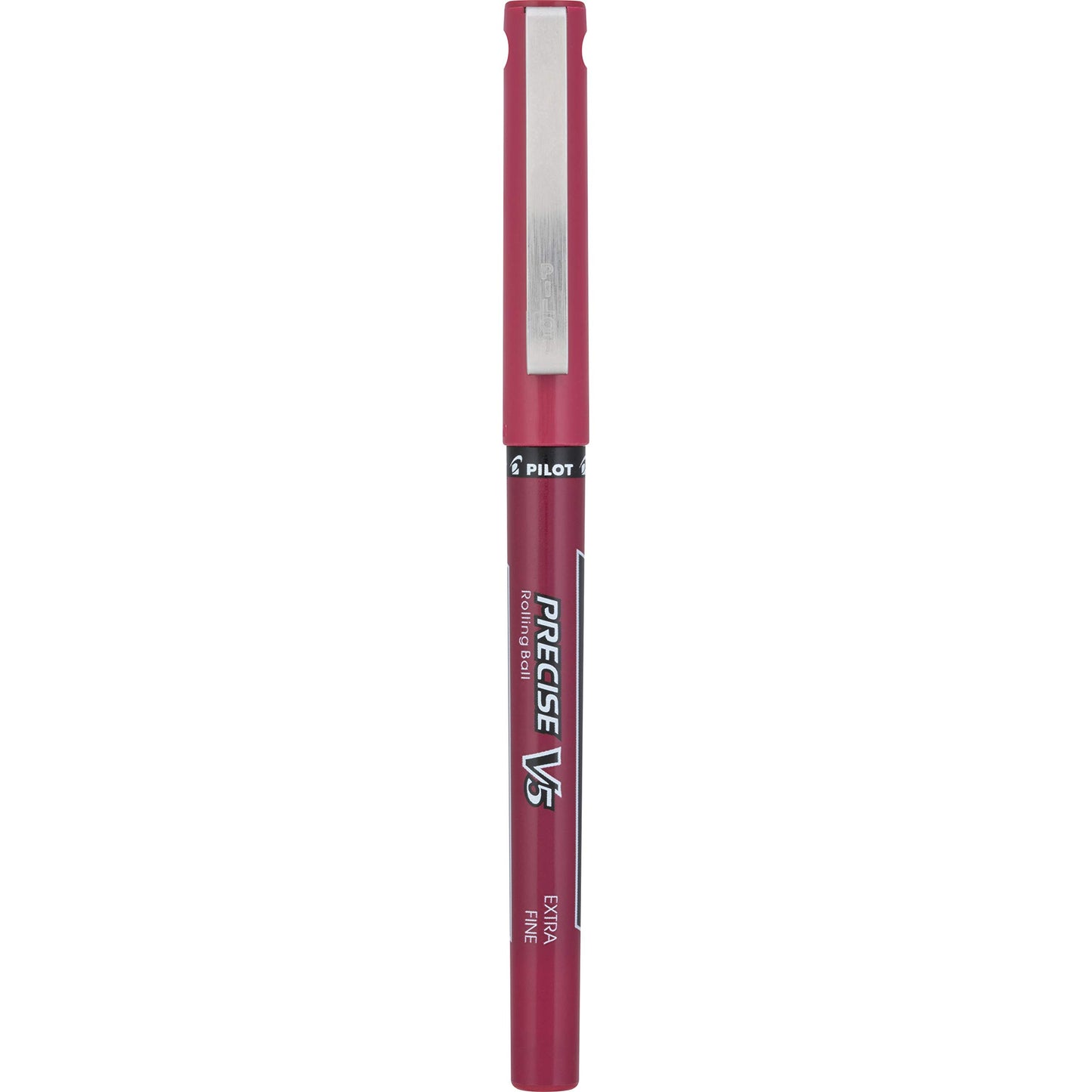 Pilot, Precise V5, Capped Liquid Ink Rolling Ball Pens, Extra Fine Point 0.5 mm, Burgundy, Pack of