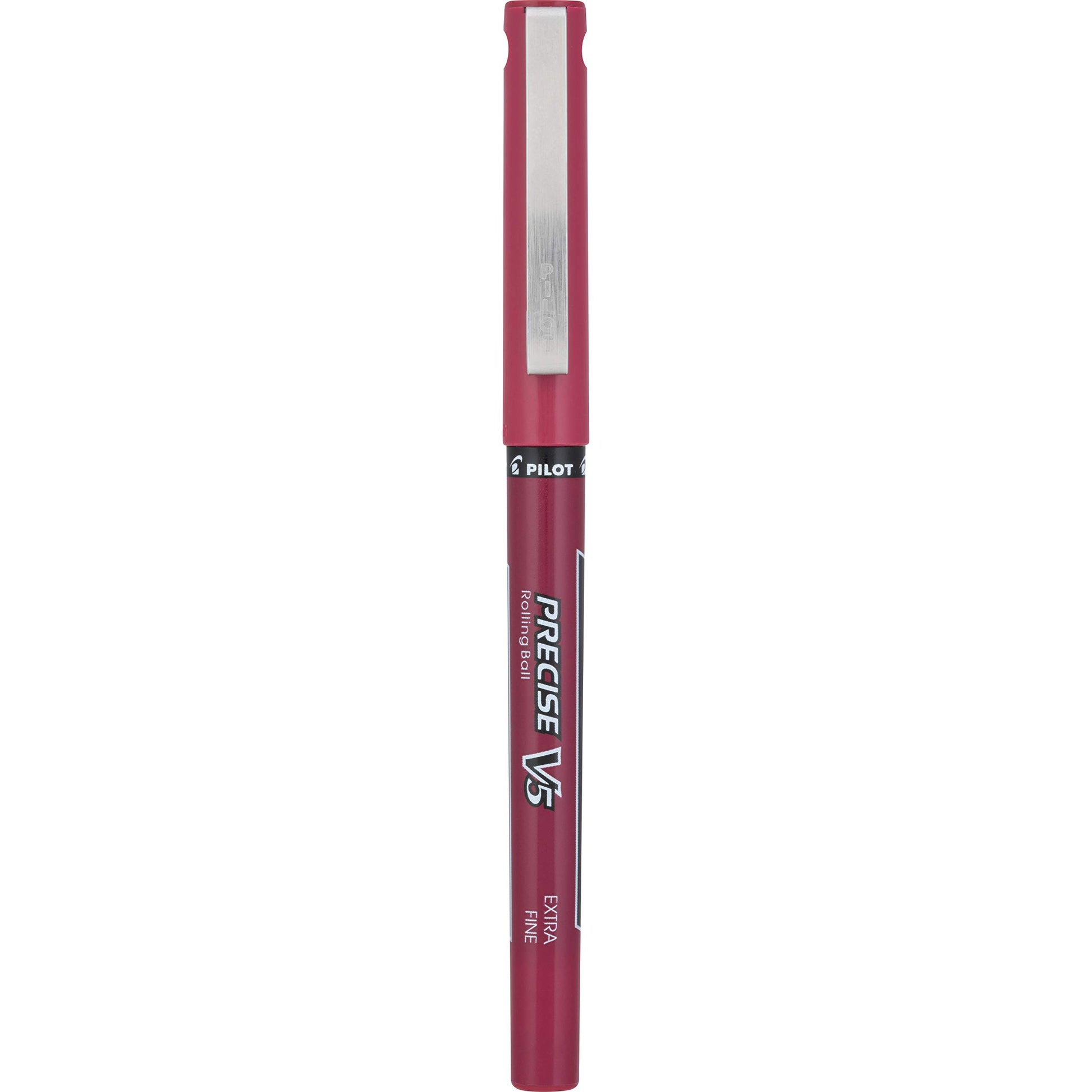 Pilot, Precise V5, Capped Liquid Ink Rolling Ball Pens, Extra Fine Point 0.5 mm, Burgundy, Pack of
