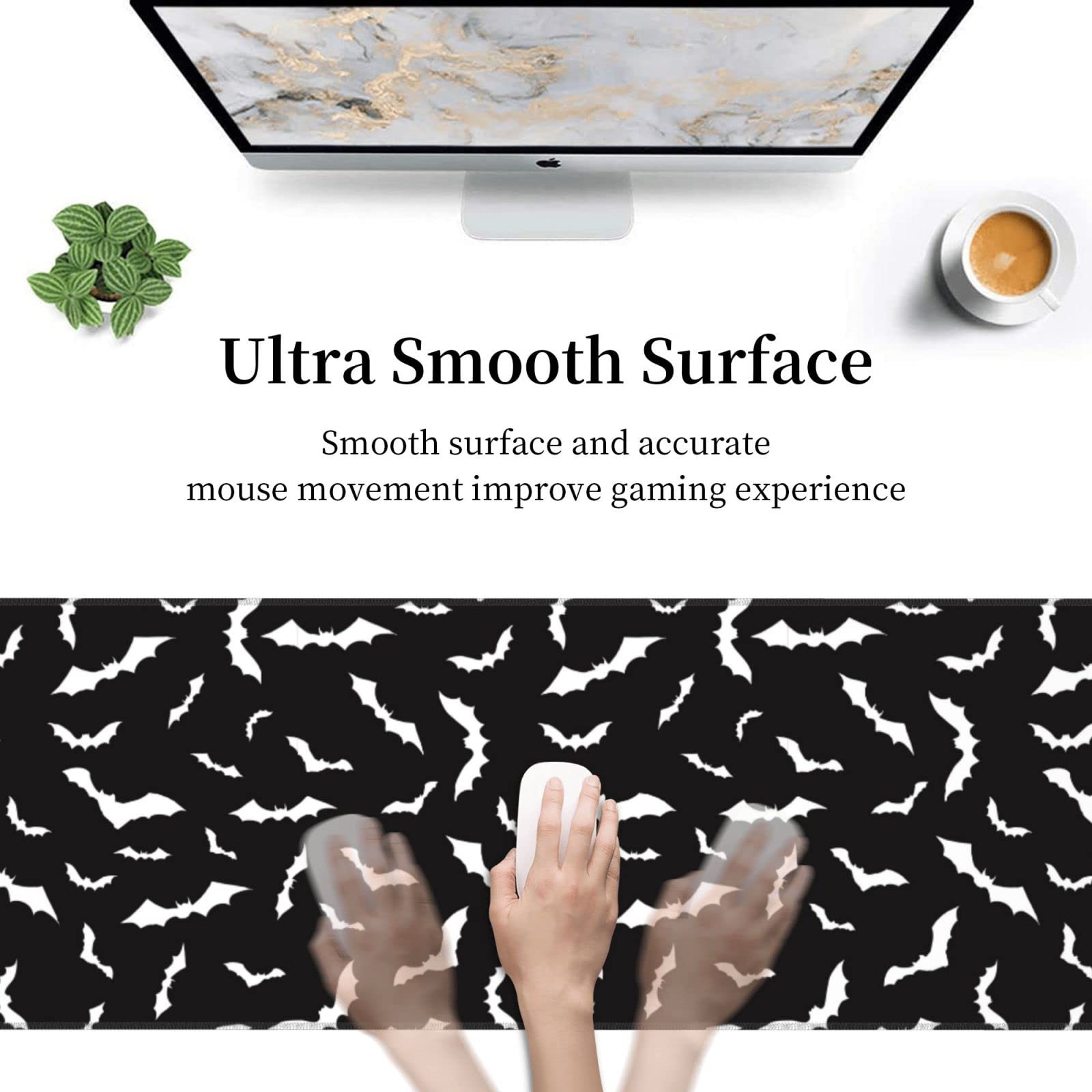 Sigouyinei Extra Large Desk Pad 31.5x12in Office Gaming Non-Slip Mouse Pad