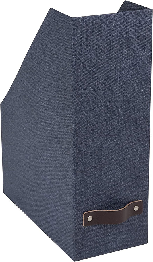 Bigso Box of Sweden Estelle Canvas Fiberboard Upright Magazine Holder and Organizer for Papers and