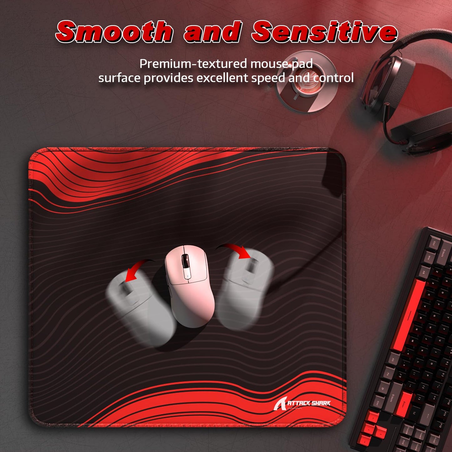 ATTACK SHARK CM02 Gaming Mouse Pad Esports Speed Large Mouse mats for Desk Waterproof Surface