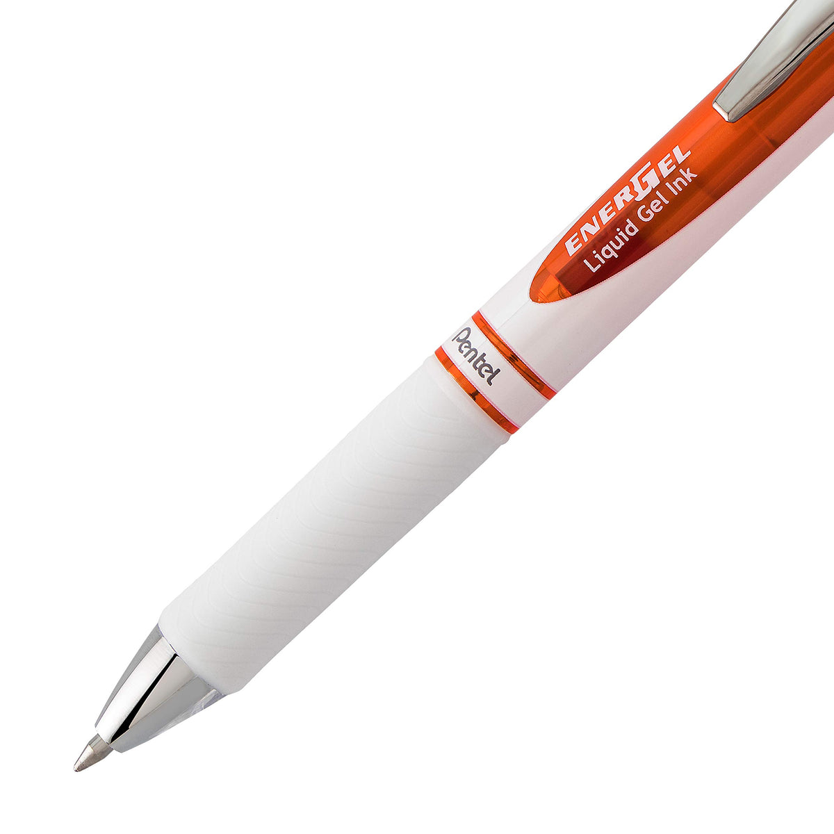 Pentel EnerGel Pearl Retractable Liquid Gel Pen, (0.7mm) Metal Tip, Medium Line, Orange Accent