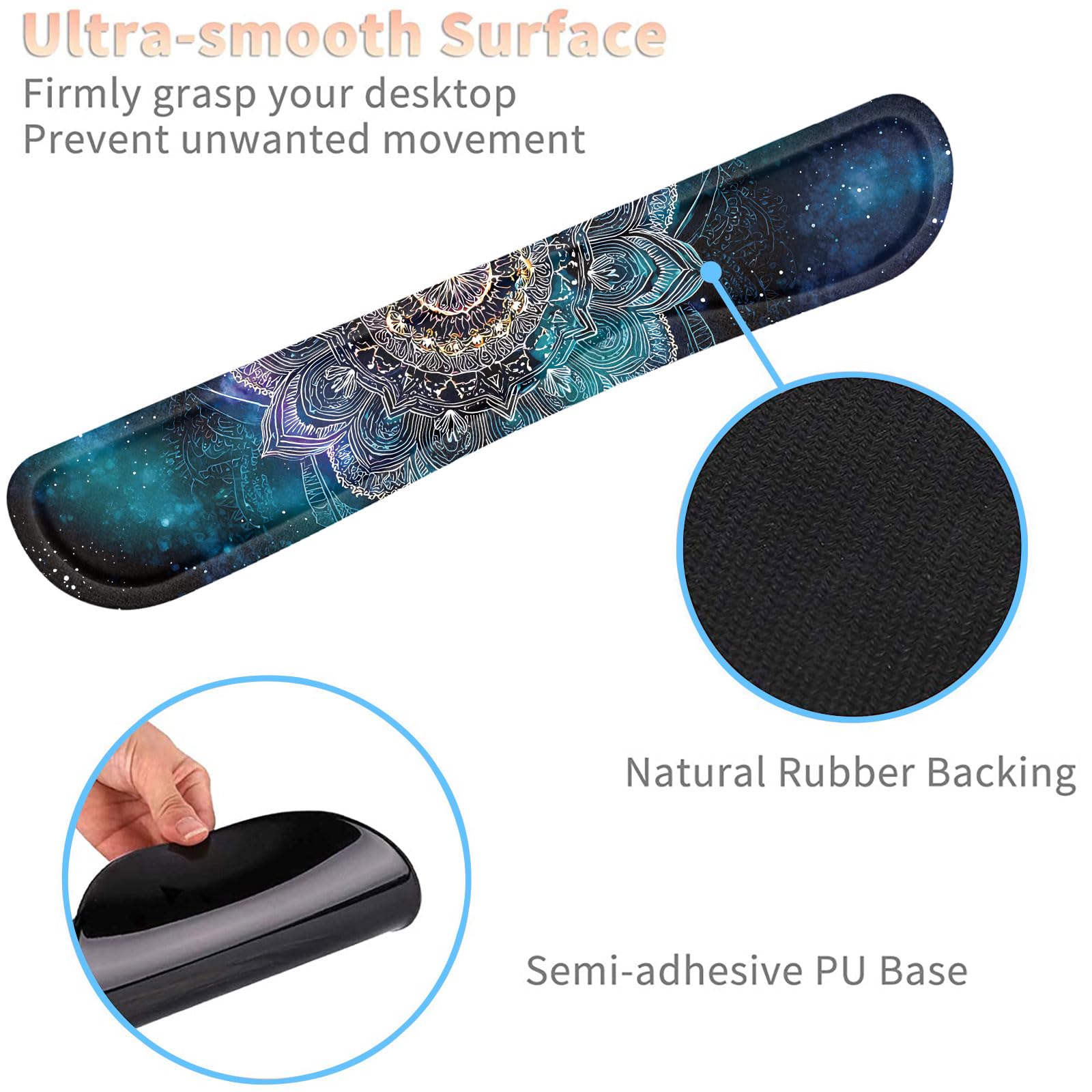 Keyboard Wrist Rest and Mouse Pad Wrist Support Set with Coasters,Ergonomic Gaming Mousepad for