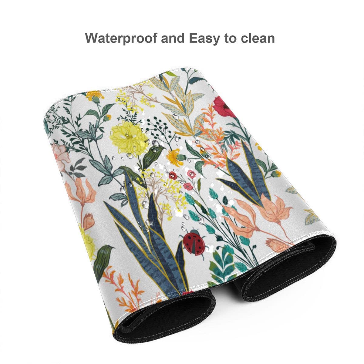 Flower Gaming Mouse Pad Abstract Classical Desk Mat 35.4x15.7 Inch Floral Texture Non-Slip Rubber