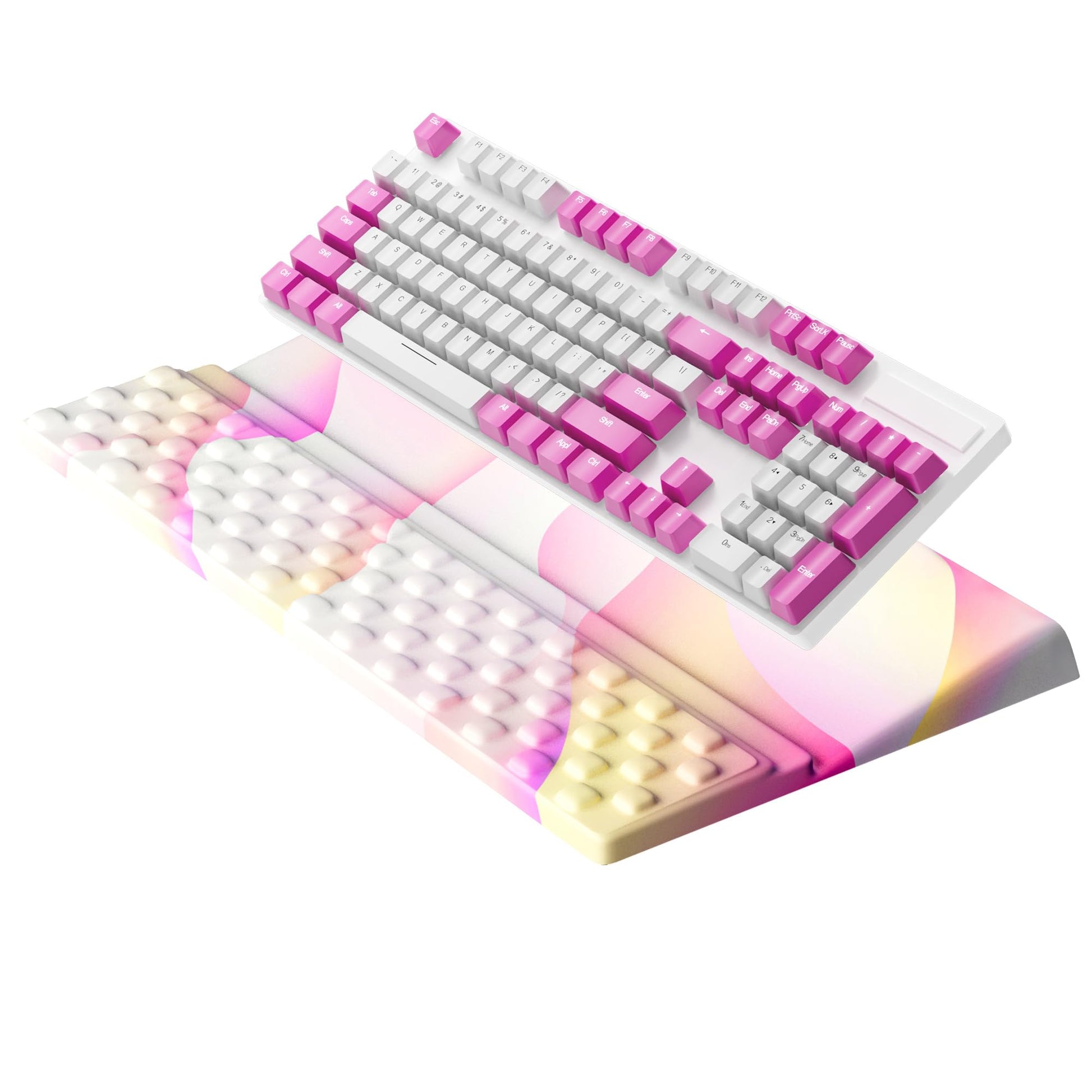 Ospelelf Keyboard Wrist Rest, Ergonomic Memory Foam Wrist Support for Typing & Gaming, Tilted