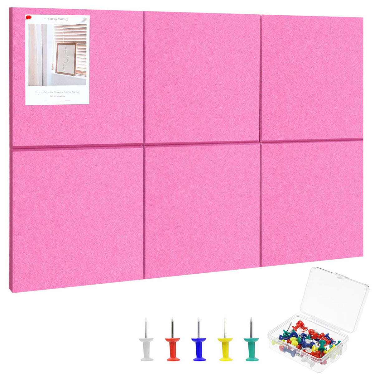 Large Cork Board 36" x 24", 6 Pack Felt Bulletin Board, Pin Boards
