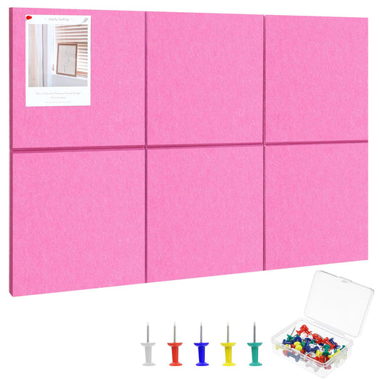 Large Cork Board 36" x 24", 6 Pack Felt Bulletin Board, Pin Boards