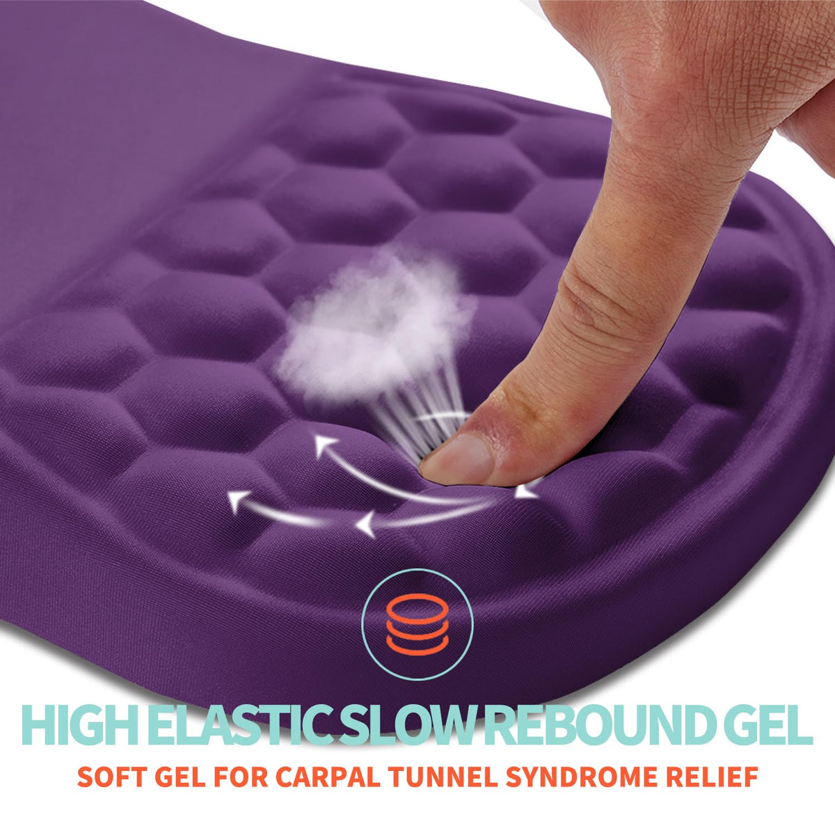 Kuosgm Ergonomic Mouse Pad Wrist Support with Memory Foam Massage Bulge, Carpal Tunnel Pain Relief