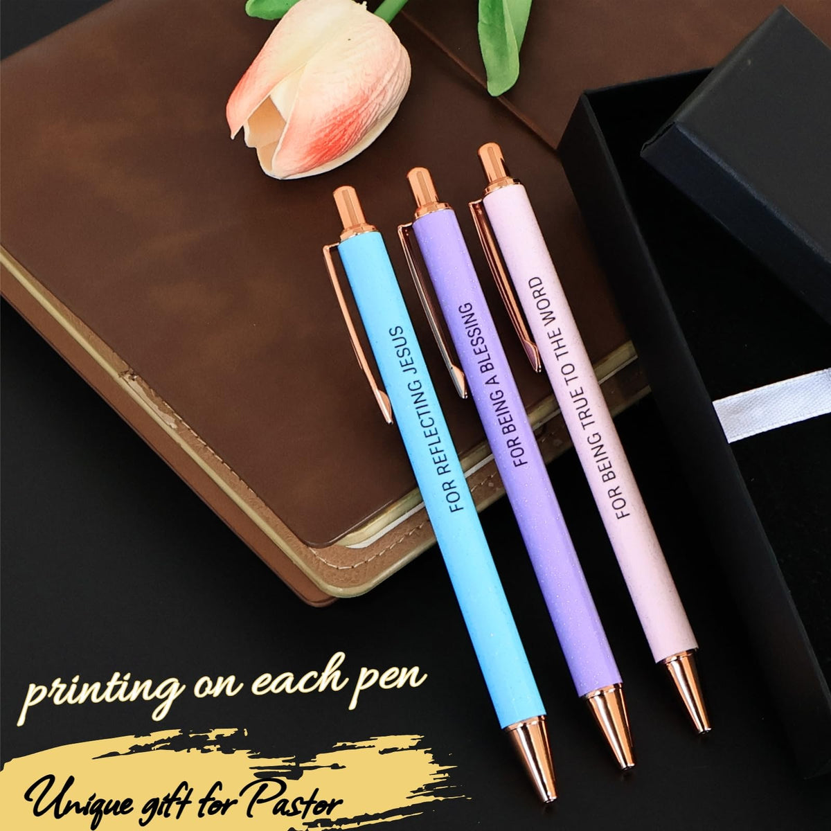 Jxueych Fancy Metal Pen Set with Inspirational Motivational Quotes Nice and Cute Boss Lady Gifts