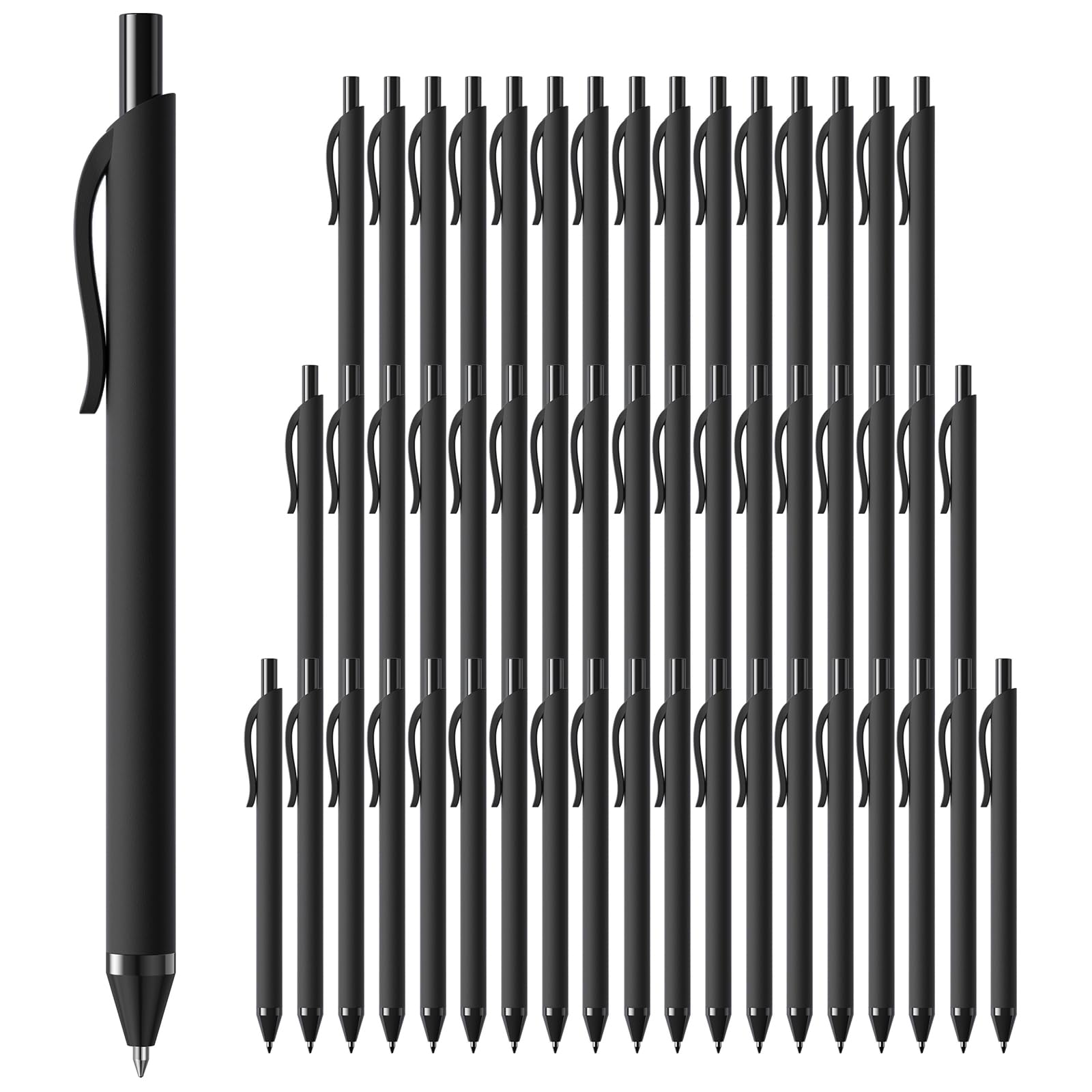 InkSlick Black Pens Bulk 50 Pack 1.0mm Ballpoint Pen for Smooth Writing