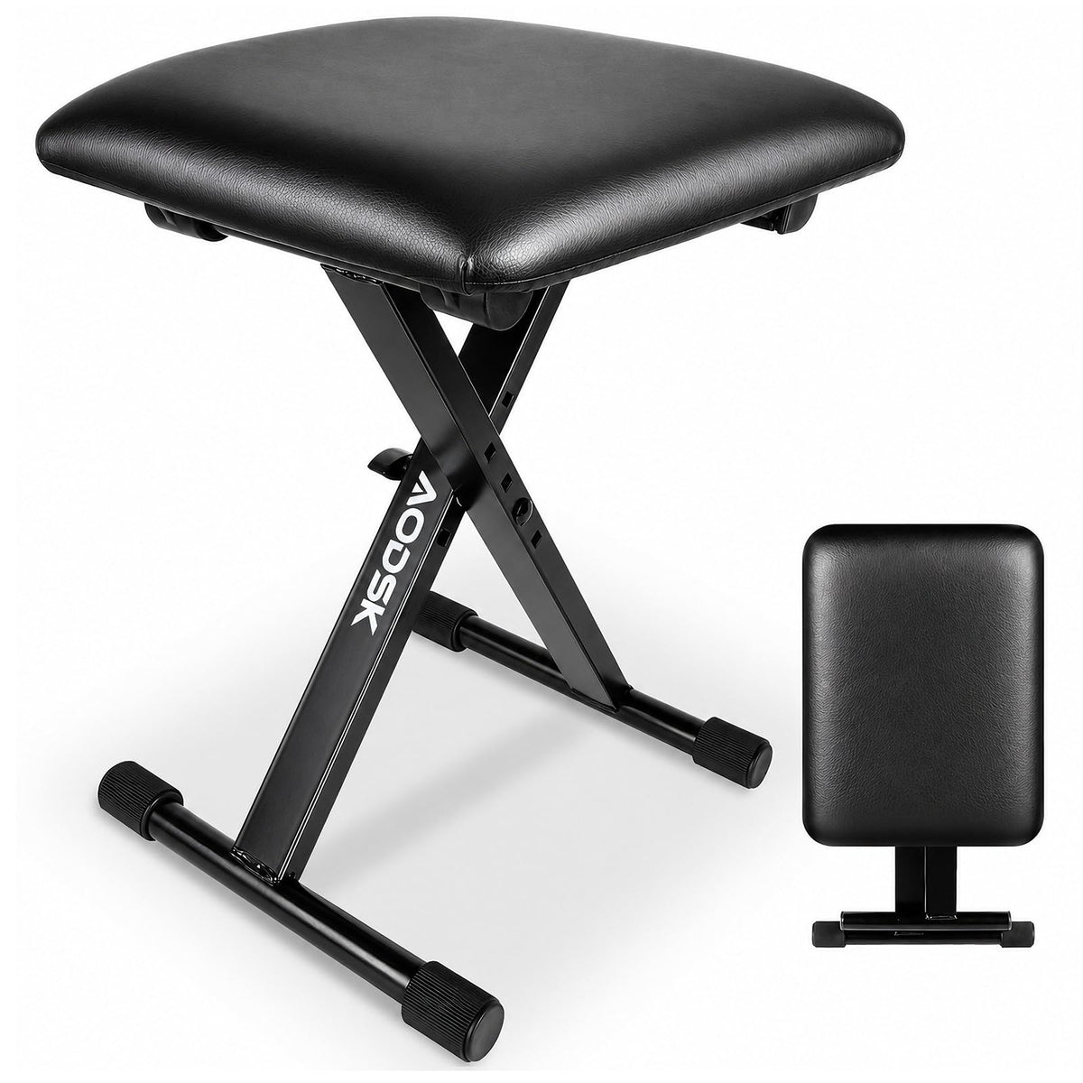 AODSK Keyboard Bench X-Style Cushion Padded,Piano Bench Adjustable Collapsible Stool Chair