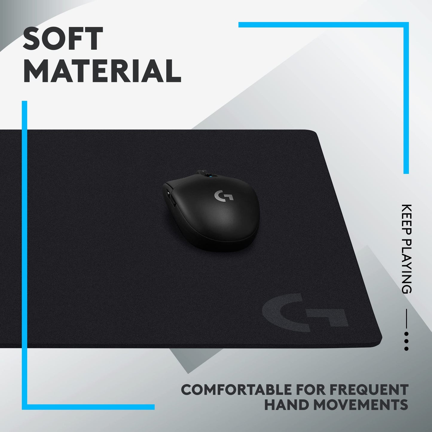 Logitech G640 Large Cloth Gaming Mouse Pad (600x460x3) - Black