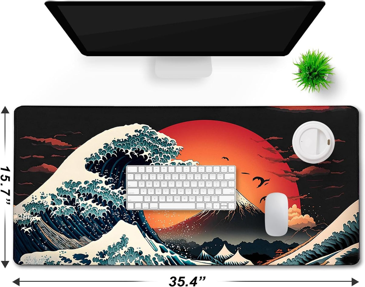 Big Mouse Pad, Upgrade Durable 35.4"x15.7" Larger Extended Mouse Pad for Gamer with Stitched Edges