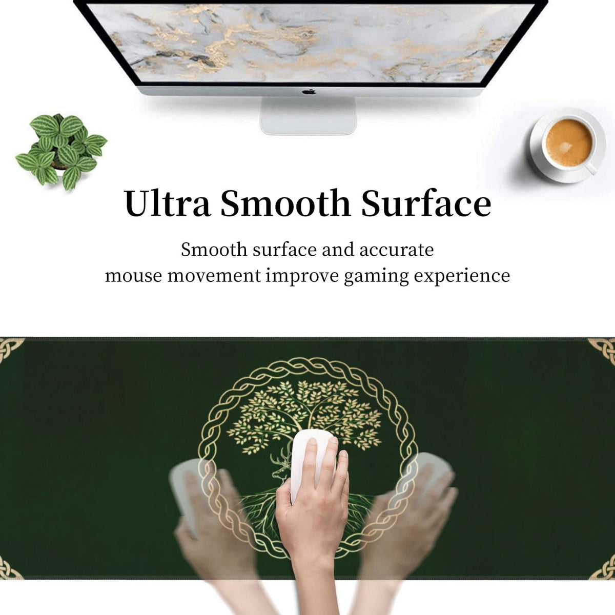 Sigouyinei Extra Large Desk Pad 31.5x12in Office Gaming Non-Slip Mouse Pad