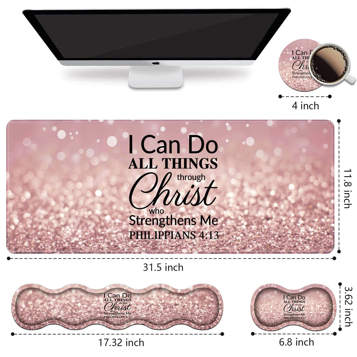 Ergonomic Keyboard Wrist Rest & Mouse Pad Wrist Rest Set,Large XXL Gaming Desk Mat 31.5"x 11.8"