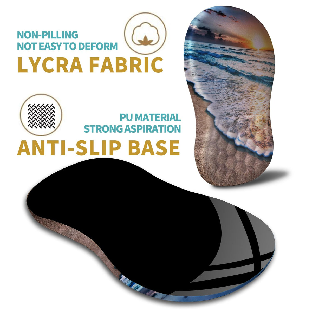Hokafenle Ergonomic Mouse Pad Wrist Support with Massage Design, Wrist Rest Pain Relief Mousepad