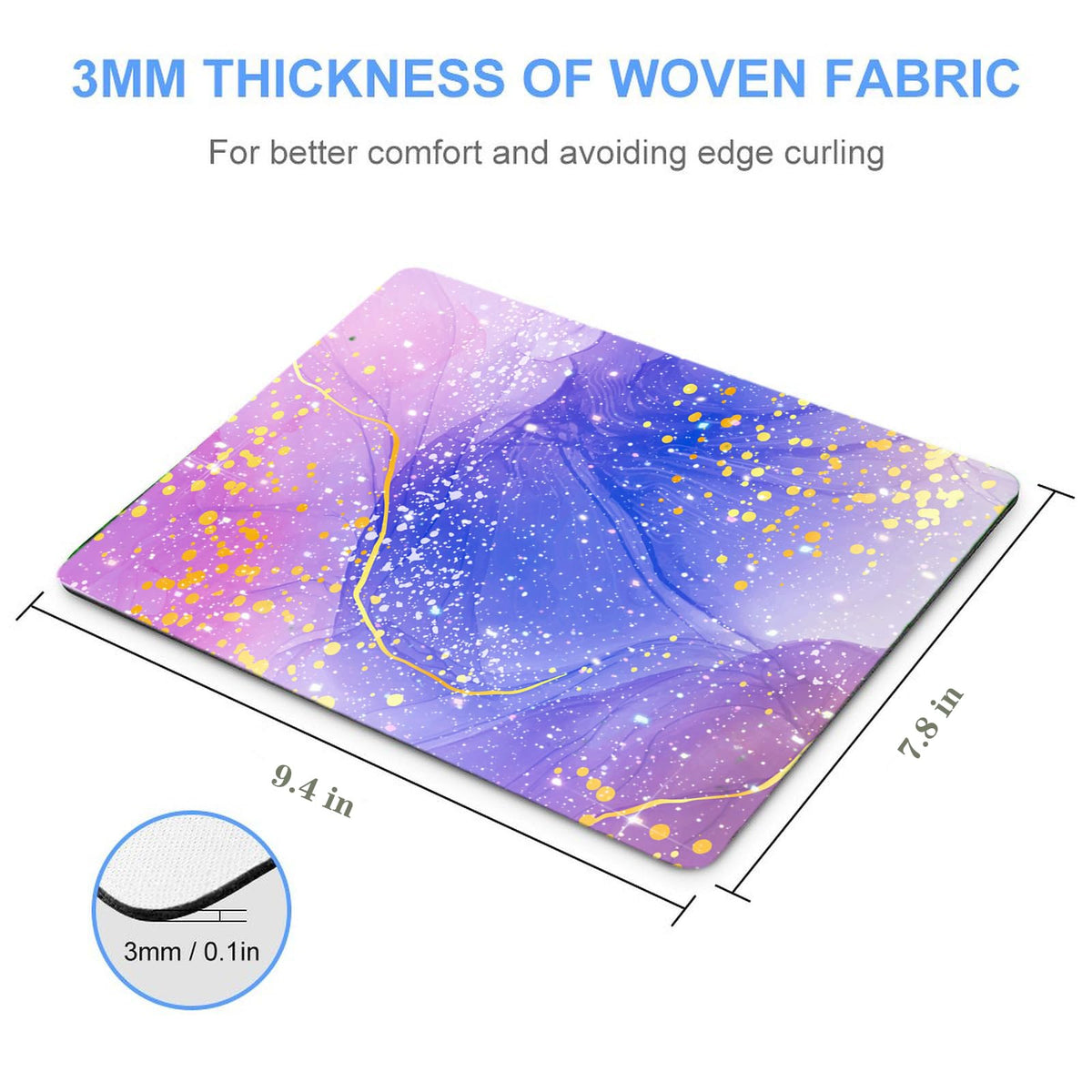 Mouse Pad Diamond Blue Glitter Sparkle Mousepad Real Bling Pink Desk Accessories Gaming Bling