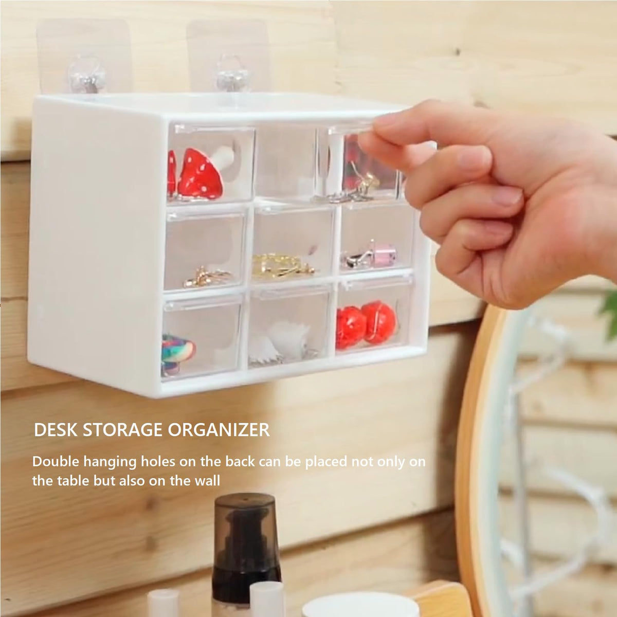 Amyhill 6 Pcs Mini Drawer Organizer Small Organizer with 9 Drawers Plastic Desktop Craft Storage