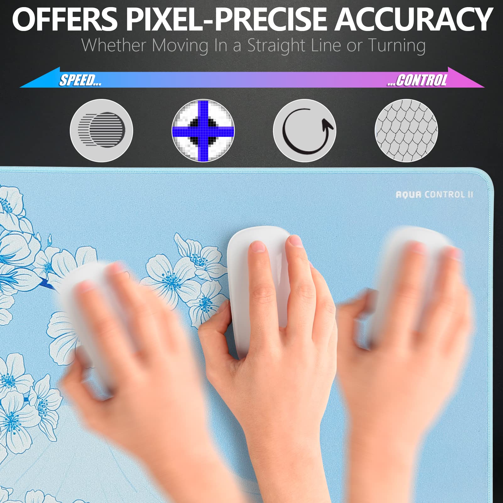 X-Raypad Aqua Control 2 Gaming Mouse Pad, Ultra-High Precision Mouse Pad with Perfect Speed and