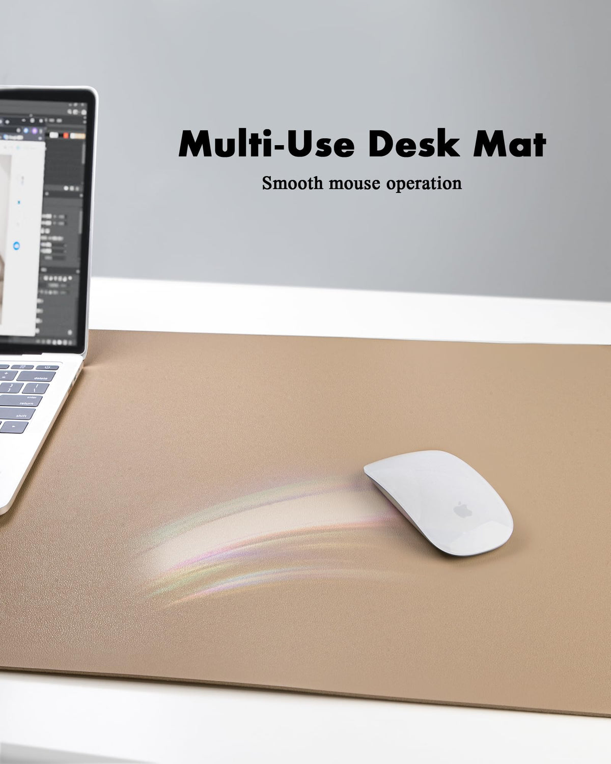 YSAGi Double-Sided Desk Pad, 35.4"x17"Leather Desk Mat, Eco Cork Desk Pad Protector,Large Mouse